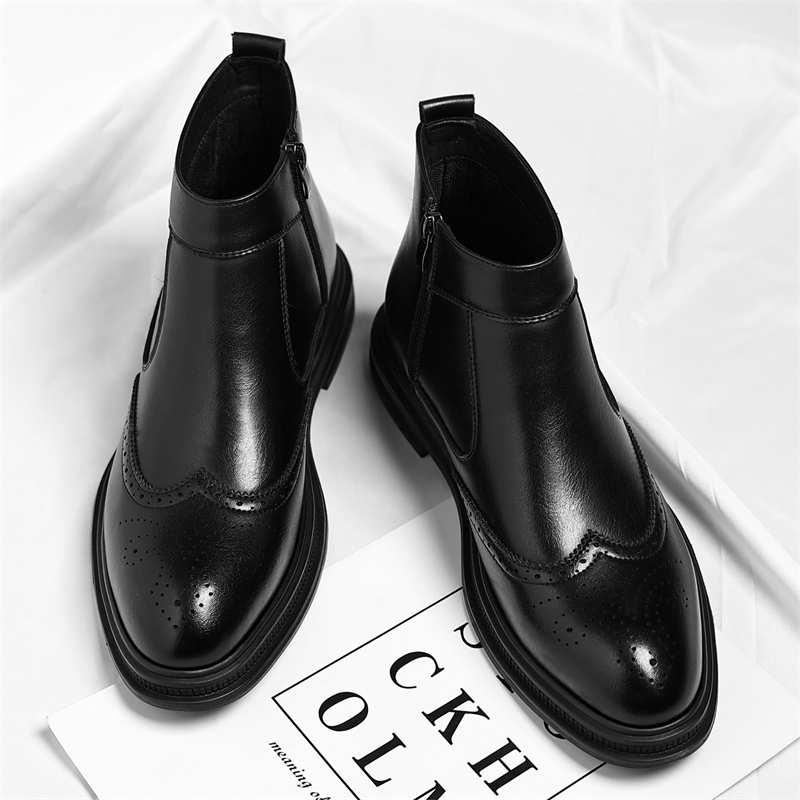 Men Formal Wear Top - Herbst-Winter-Herren-Business-High-Top-Stiefel mit dicken Sohlen sind einfach,