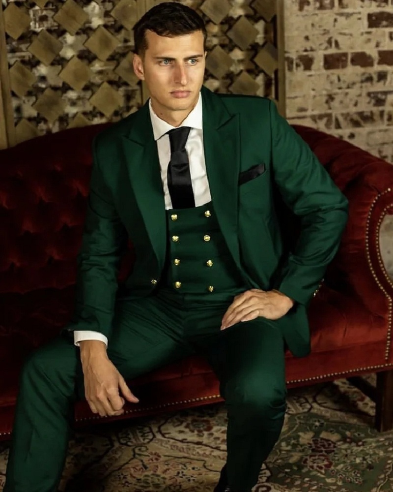 Latest Men Formal Wear - Grüner Klassischer Herrenanzug Formelle Hochzeitskleidung Neuestes