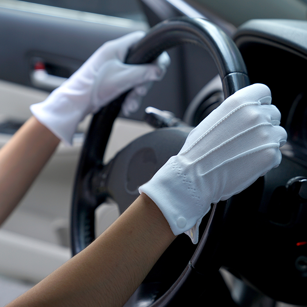 Formal Wear Gloves Men - 2 Stück Weiße Fahrhandschuhe mit Sonnenschutz