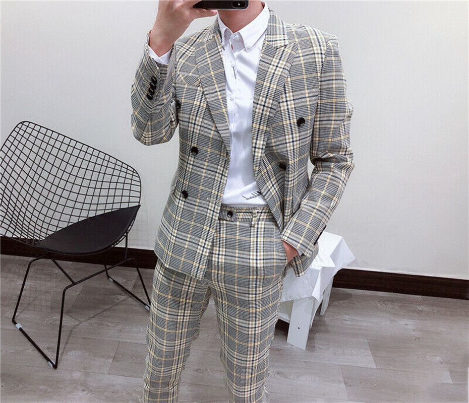Latest Men Formal Wear - Neuester neuer Stil, Smoking Plaid Herrenanzug,