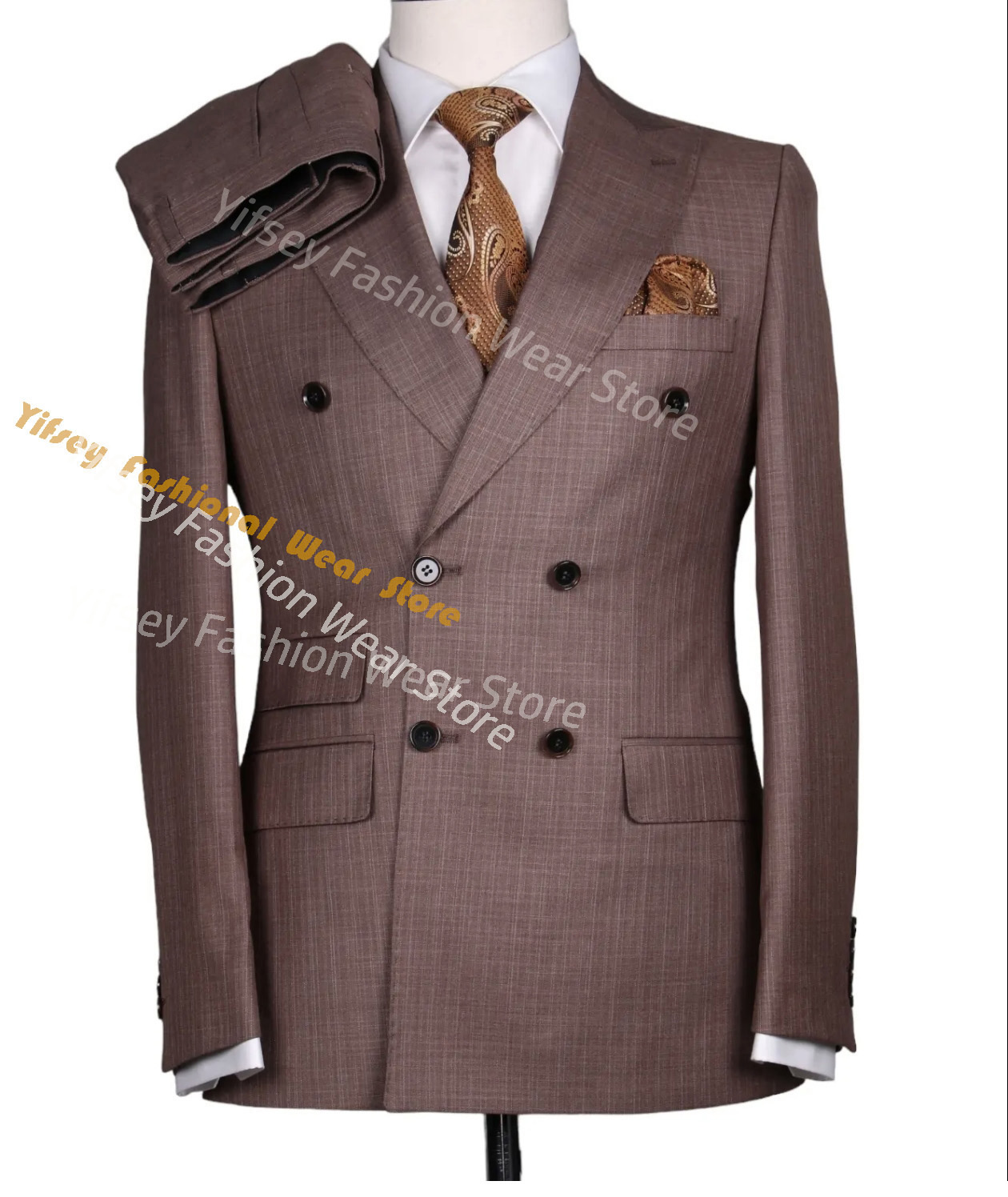 Latest Men Formal Wear - Braunes Sommer-Herrenanzug-Set: Sakko und Hose im