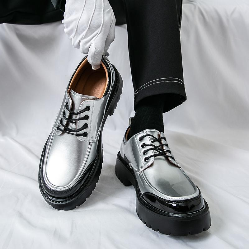 Large Men Formal Wear - Große Herren-Freizeitschuhe aus Leder mit runder