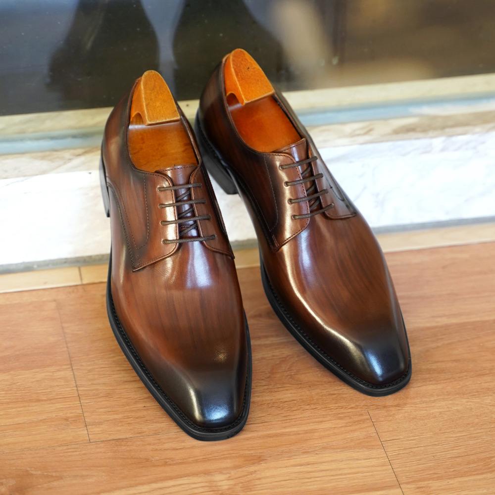 Men Formal Wear Dress - Herren Business Casual Schuhe Distressed Holzmaserung