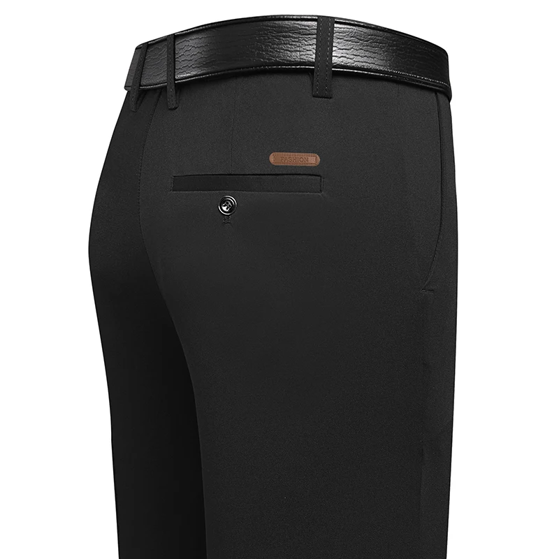 Men Formal Wear Dress - Herrenhose mit geradem Bein, Lederetikett, Gesäßtasche,