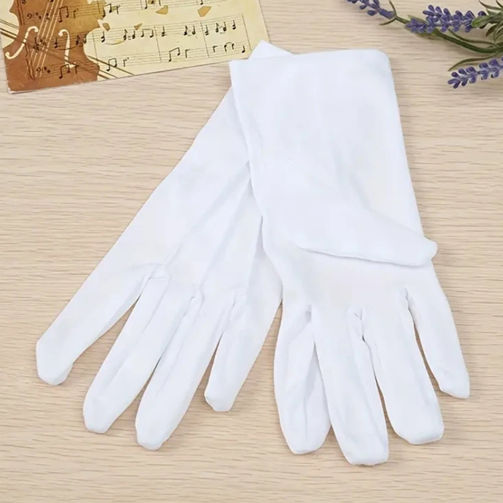 1/2 Paar Weiße Baumwollhandsch – Formal Wear Gloves Men Bewertung und Preis