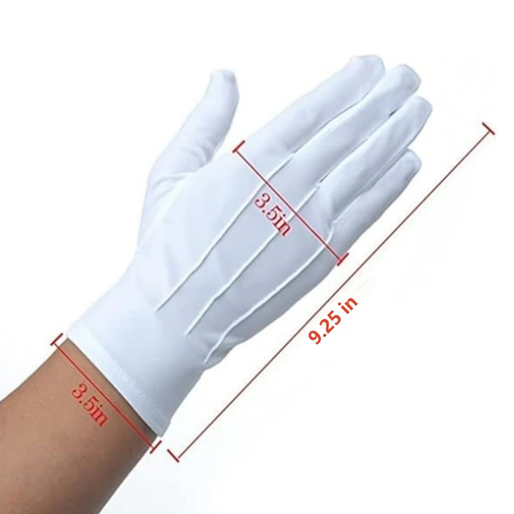 1/2 Paar Weiße Baumwollhandsch – Formal Wear Gloves Men Bewertung und Preis