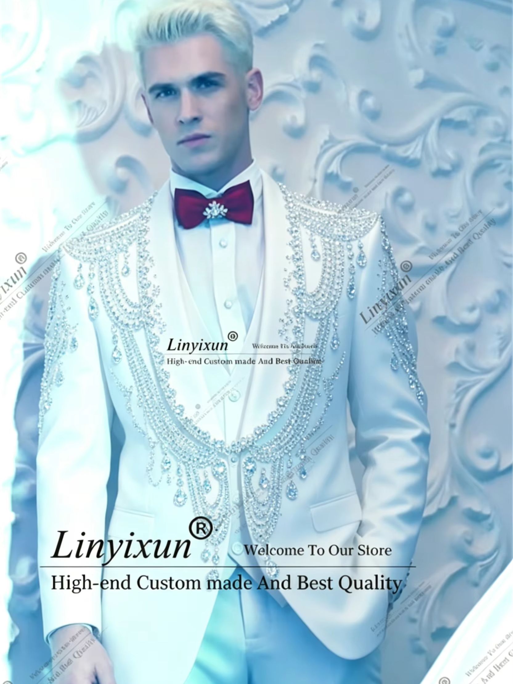 Elegante, kristallverzierte, s – Men'S Formal Wear Jewelry Bewertung und Preis