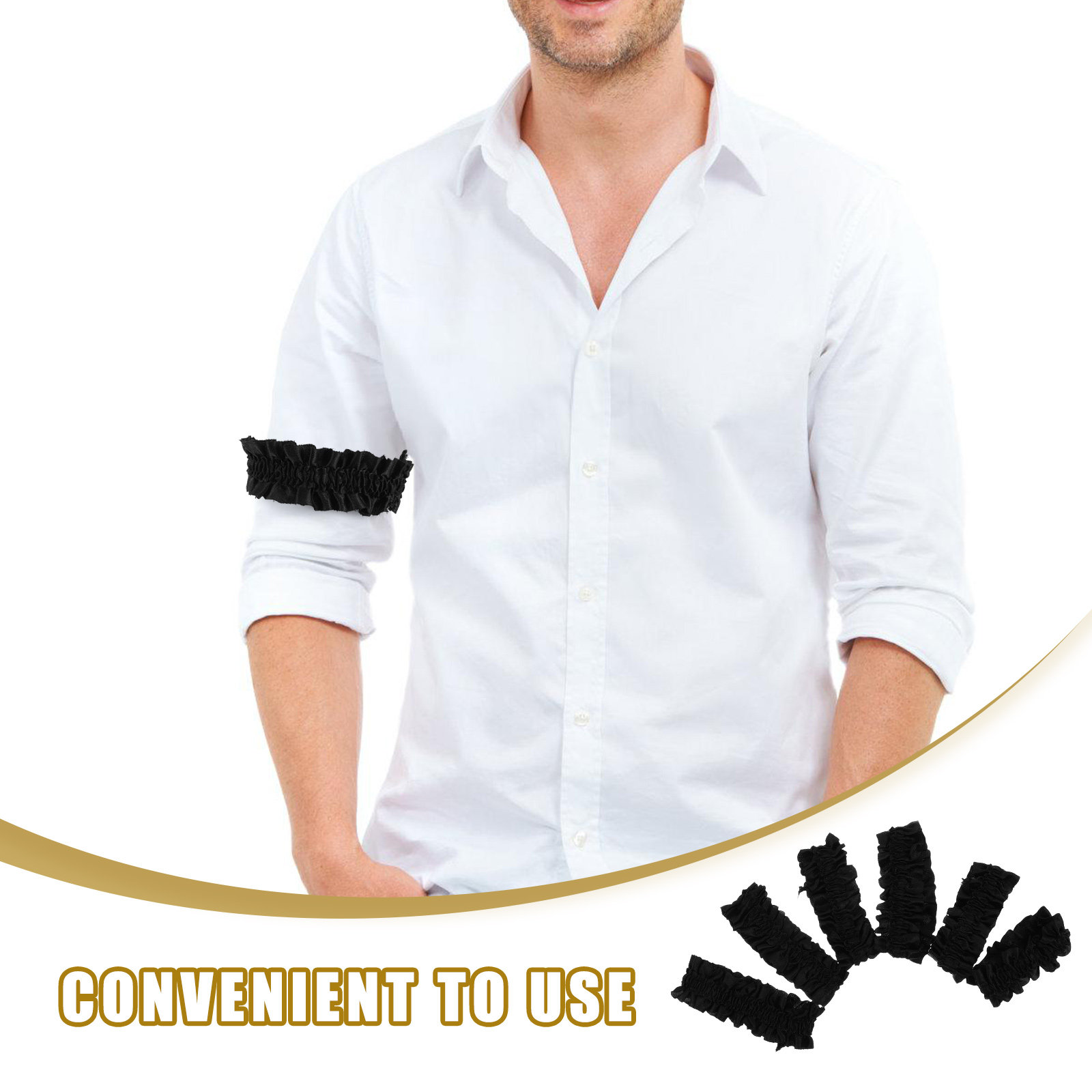 3 Paar Satin-Ärmelbänder mit G – Formal Upper Wear Men Bewertung und Preis