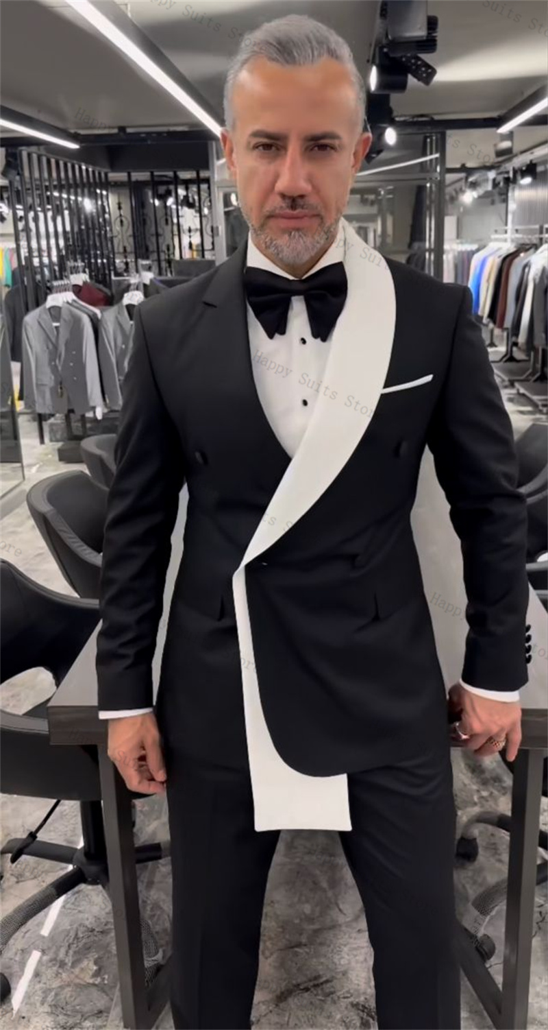 Schwarz-weißes Herrenanzug-Set – Men Formal Wear With Coat Bewertung und Preis
