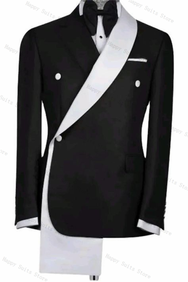 Schwarz-weißes Herrenanzug-Set – Men Formal Wear With Coat Bewertung und Preis