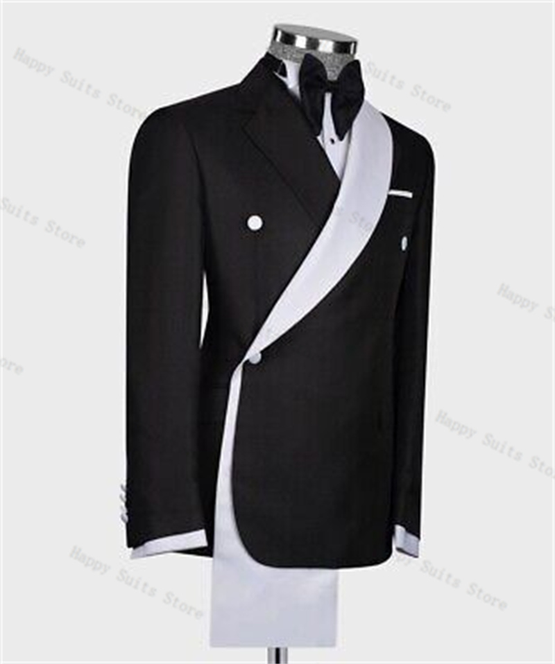 Schwarz-weißes Herrenanzug-Set – Men Formal Wear With Coat Bewertung und Preis