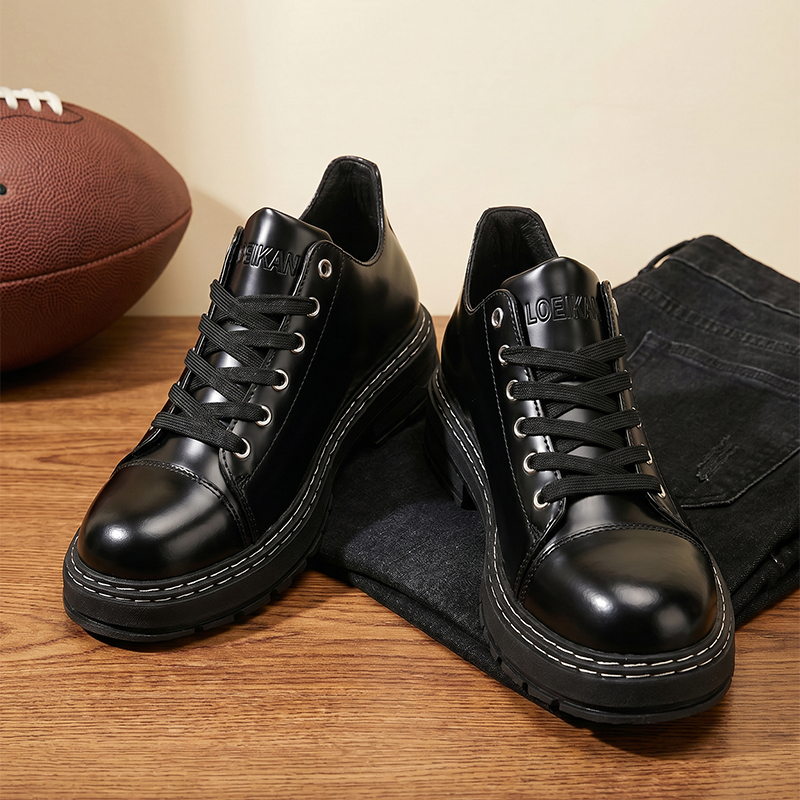 Schwarze Herren-Lederschuhe mi – Formal Men Daily Wear Shoes Bewertung und Preis