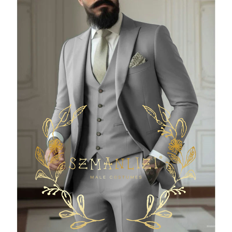Hellgrüne Anzüge für Herren, 3 – Men Formal Wear With Coat Bewertung und Preis
