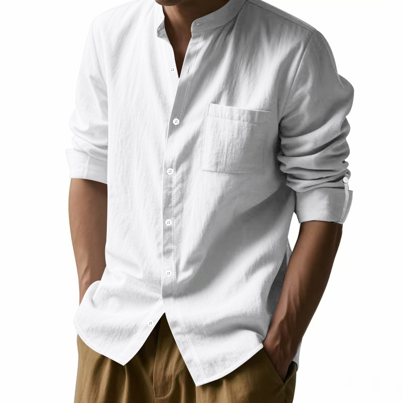 Herren-Hemd aus Leinen mit Ste – Men Formal Wear Top Bewertung und Preis